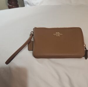 Coach Brown Leather Wristlet
